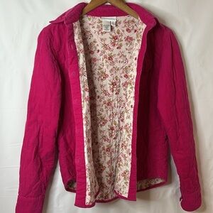 Northern Isle quilted jacket women’s size 4 100% cotton floral lining quality